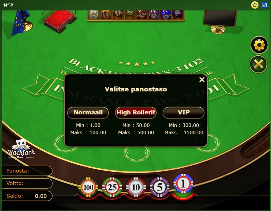 Blackjack ja Ahti Gamesilla